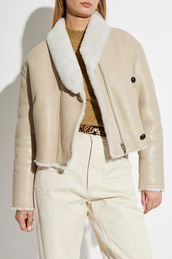 ISABEL MARANT｜COATS (ERIANA (MA0261FA B3A01I 20CK)) Cream Sheepskin coat Eriana Isabel Marant